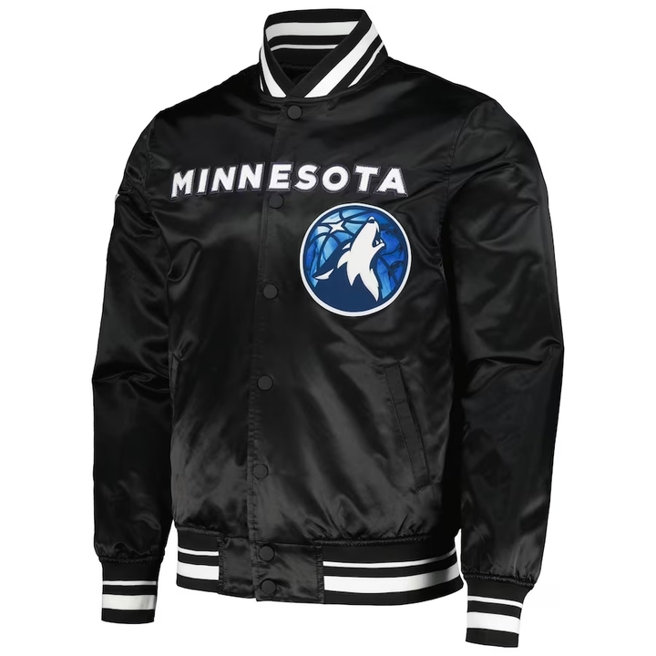 2023-24 City Edition Minnesota Timberwolves Black Satin Jacket
