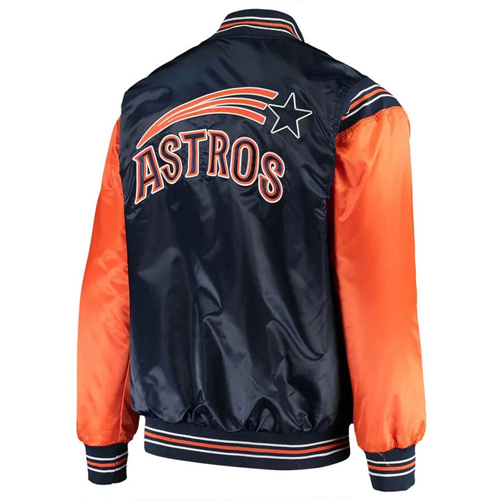Navy and orange jacket with 'ASTROS' branding on a white background