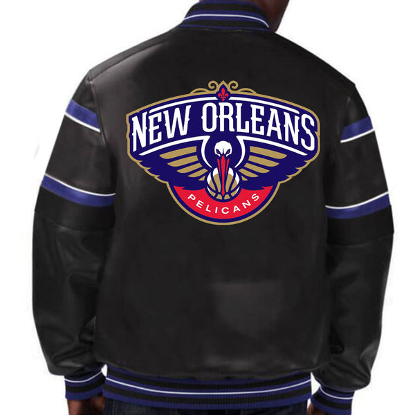 NBA Orleans Pelicans Leather Jacket For Men and Women