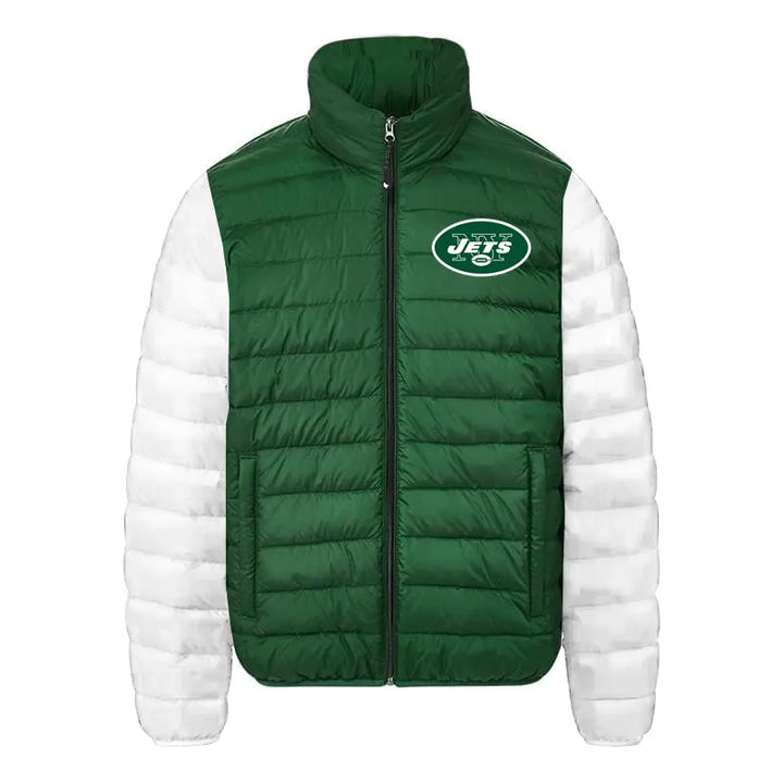 New York Jets full-zip green puffer jacket front view


