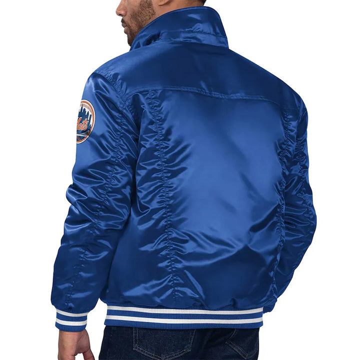 Unisex satin Mets snap-tab jacket