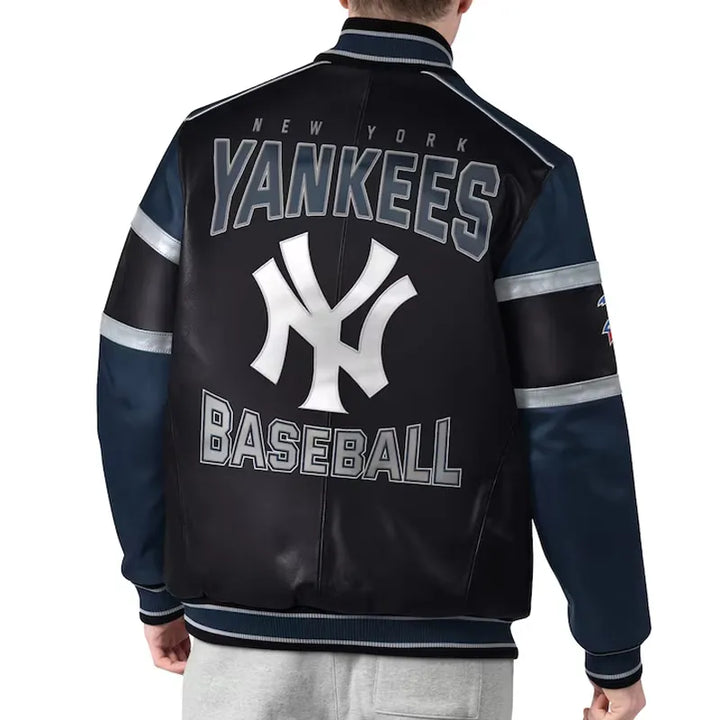 Unisex leather varsity Yankees jacket

