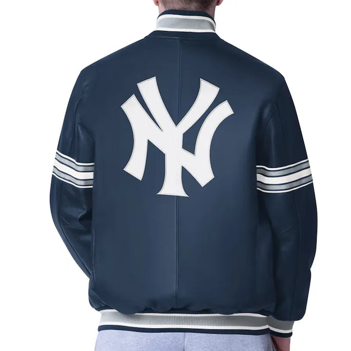 Unisex New York Yankees leather fan jacket

