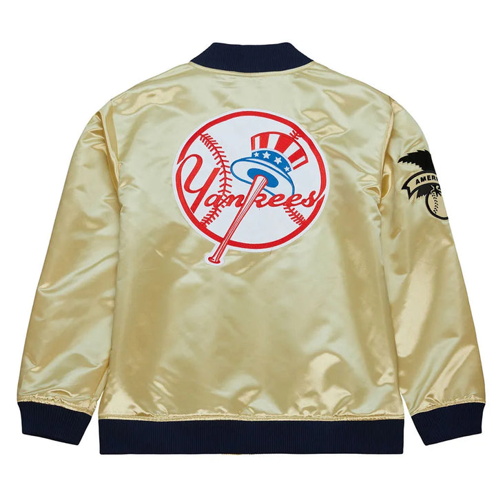 NY Yankees Team OG 2.0 Gold Satin Jacket Back View