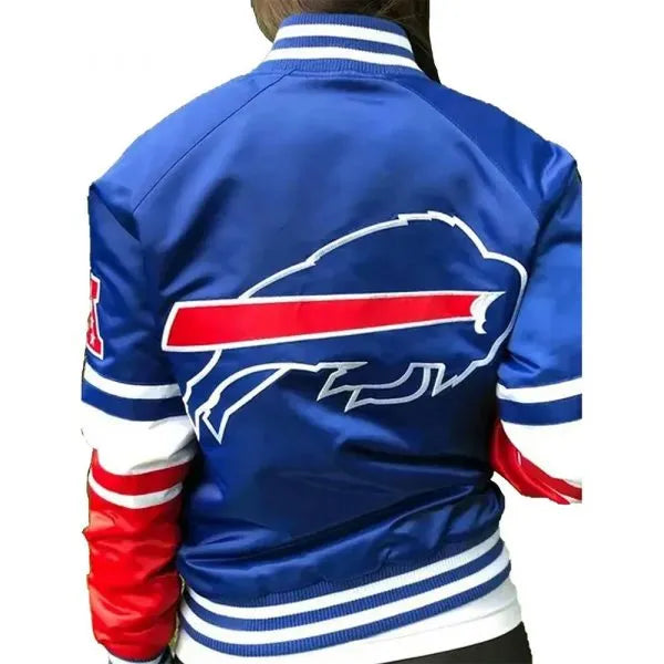 Stylish satin Buffalo Bills jacket with breathable viscose lining