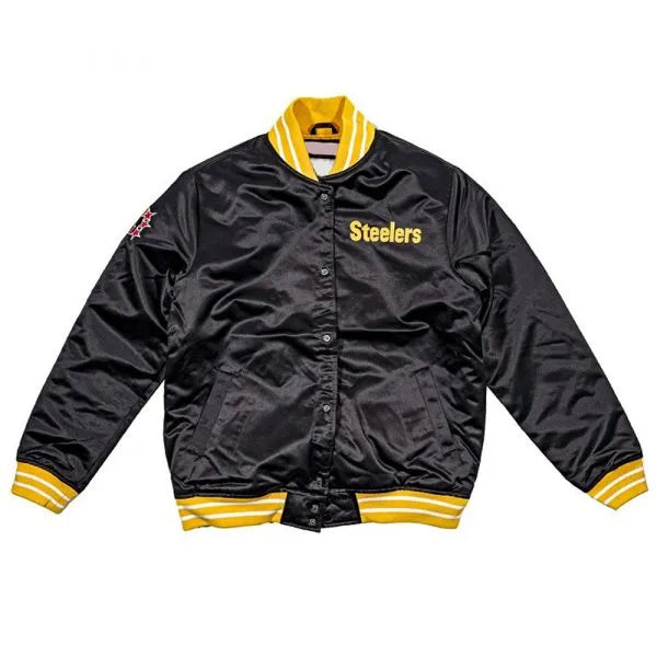 Pittsburgh Steelers black satin jacket for men

