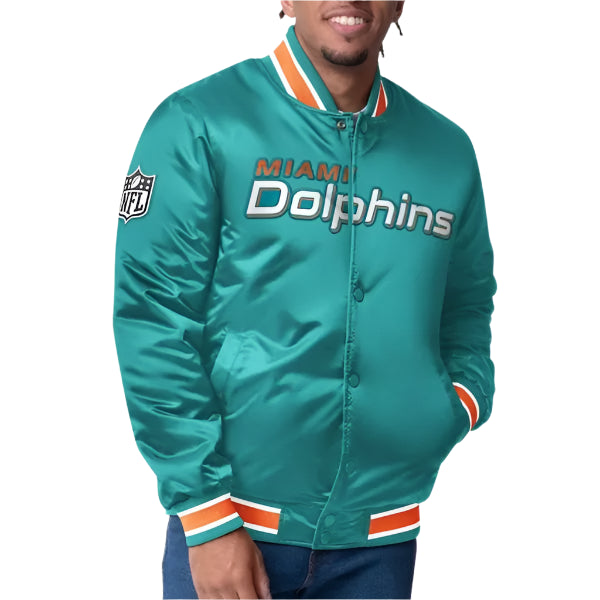 Miami Dolphins Closer Aqua Satin Jacket