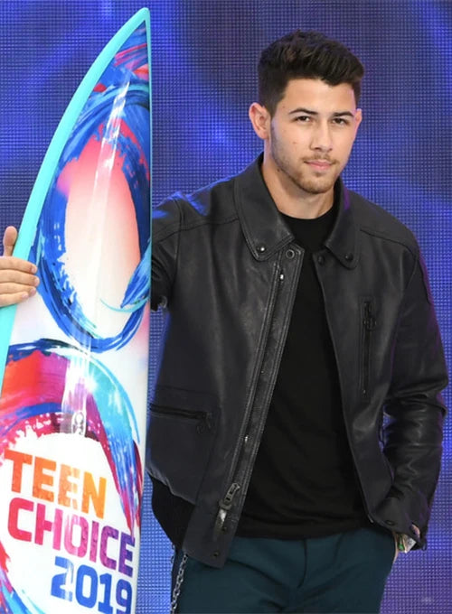 Nick Jonas Signature Leather Jacket in USA market