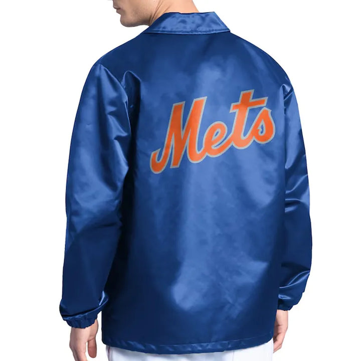 Unisex NY Mets royal nylon snap button jacket

