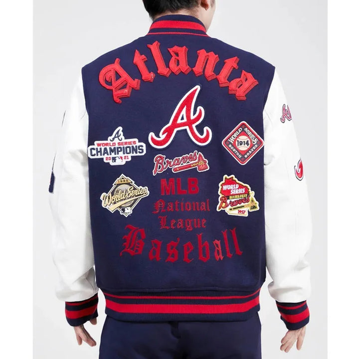 wool and leather atlanta braves jacket

