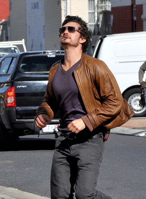 Orlando Bloom Zulu Leather Jacket in USA market