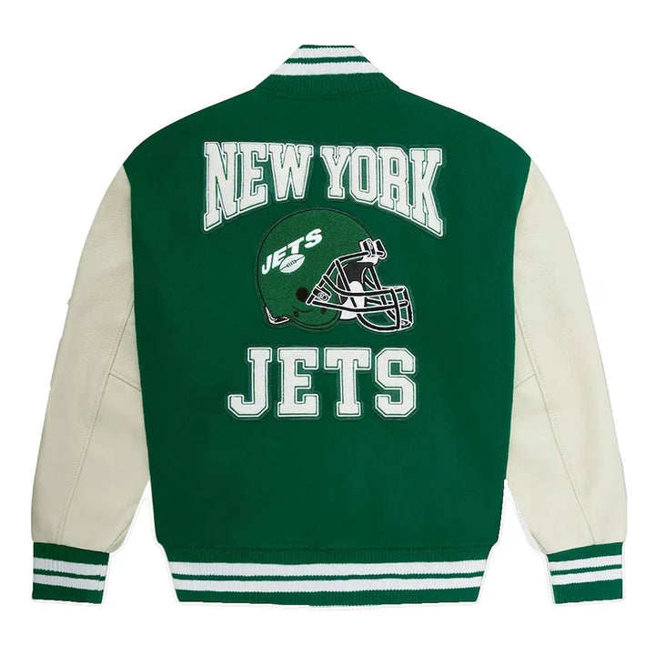 Unisex NY Jets wool and leather jacket

