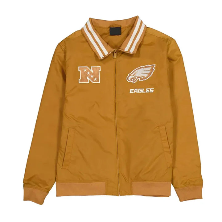 Philadelphia Eagles light bronze nylon logo jacket in USA