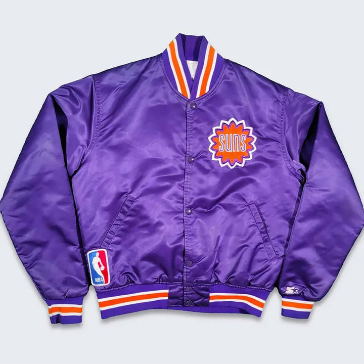 Front View NBA Phoenix Suns Satin Jacket Men and Women