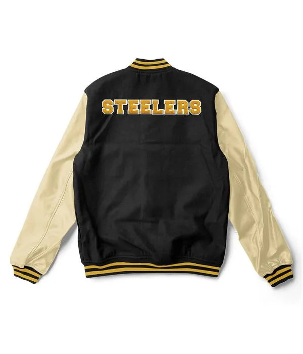 Pittsburgh Steelers wool and leather varsity jacket

