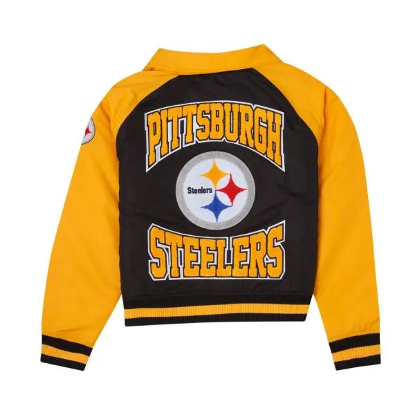 Satin Steelers jacket with chest embroidery

