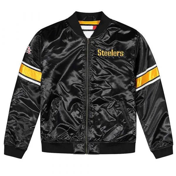 Pittsburgh Steelers heavyweight black satin jacket

