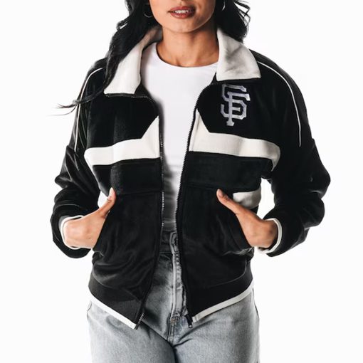 San Francisco Giants black corduroy jacket front view in USA