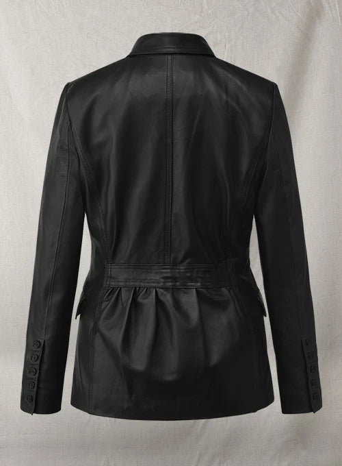 Elegant Leather Blazer Inspired by Scarlett Johansson in The Winter Soldier
