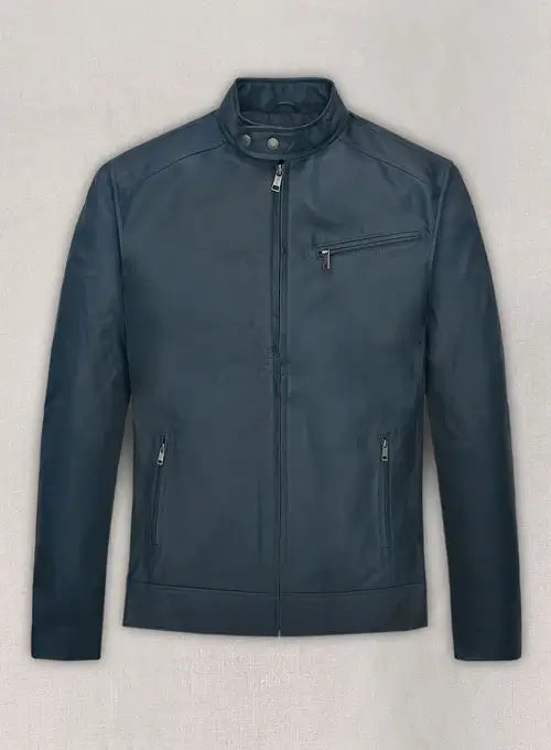 Soft Winsor Blue Leather Jacket Inspired by Michael Fassbender in USA