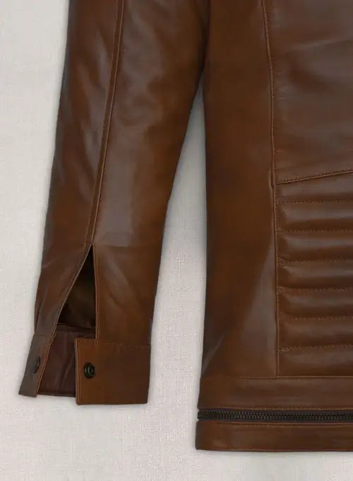 Stylish Spanish Brown Andrew Tate Leather Jacket with Zipper in United state market