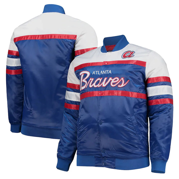 atlanta braves coaches jacket blue and white

