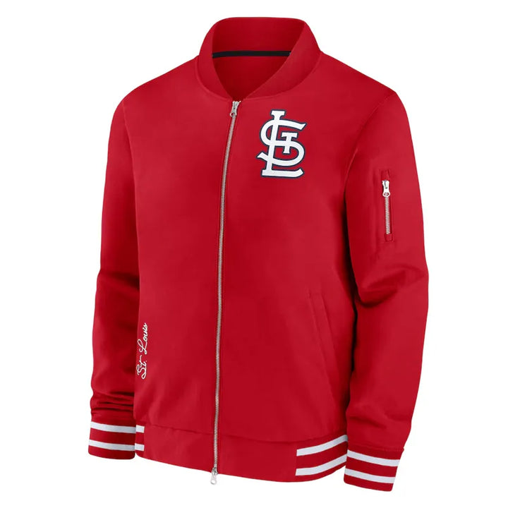 unisex red satin bomber jacket cardinals

