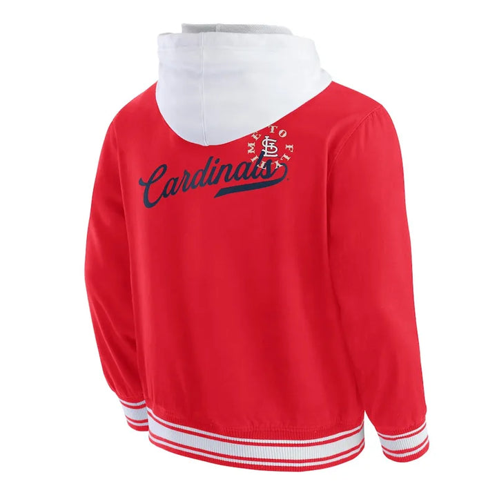 Unisex Cardinals red snap-tab jacket in France Style