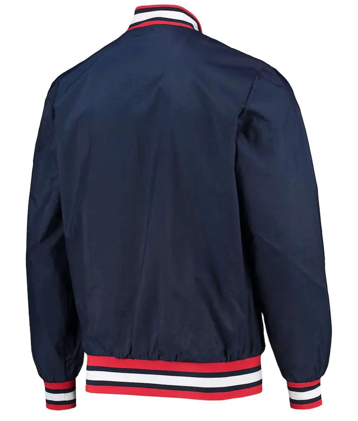 Navy and red Cardinals varsity jacket in USA