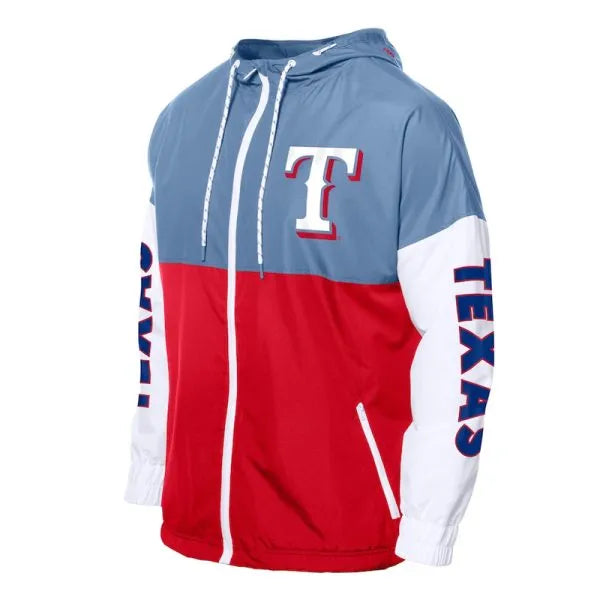 Hoodie with Texas Rangers logo on a white background