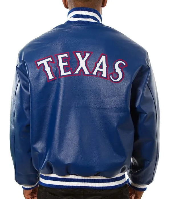 Letterman Texas Rangers Royal Blue Leather Jacket in USA