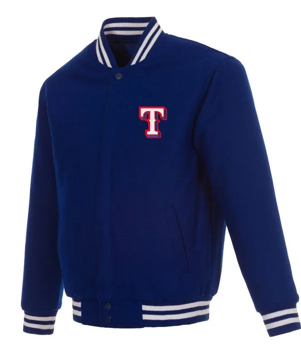 Texas Rangers Bomber Royal Blue Wool Jacket in USA