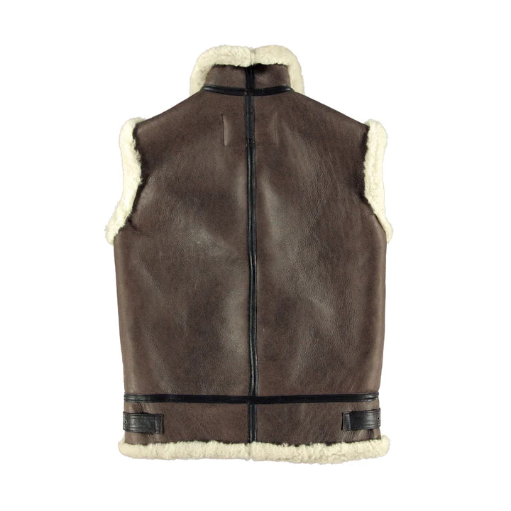 Stylish Cockpit B-3 Leather Vest with fur lining in USA