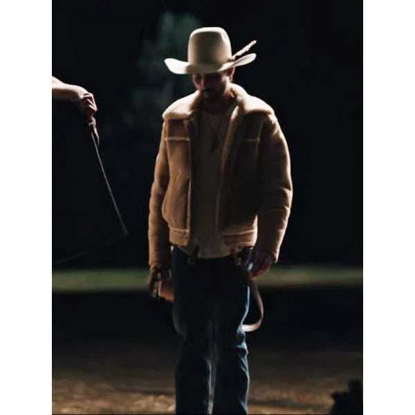 Stylish shearling jacket worn by Walker in Yellowstone S04 in American style