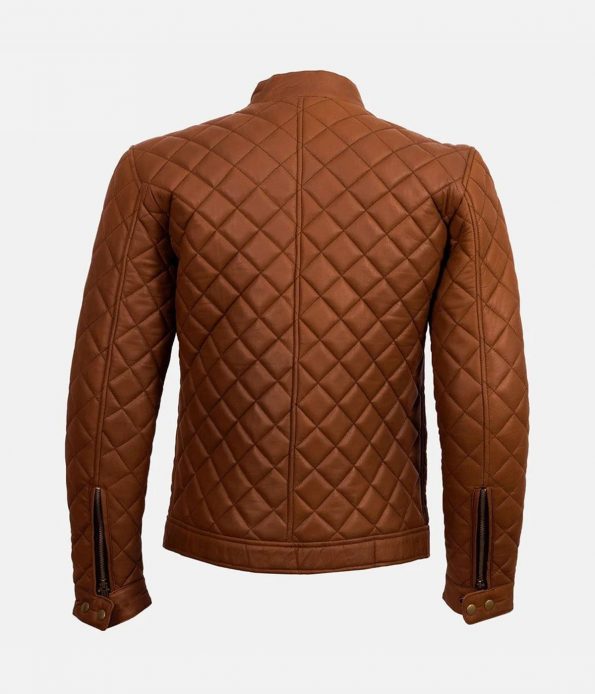 Men’s Decant Slim Fit Quilted Biker Leather Jacket in USA
