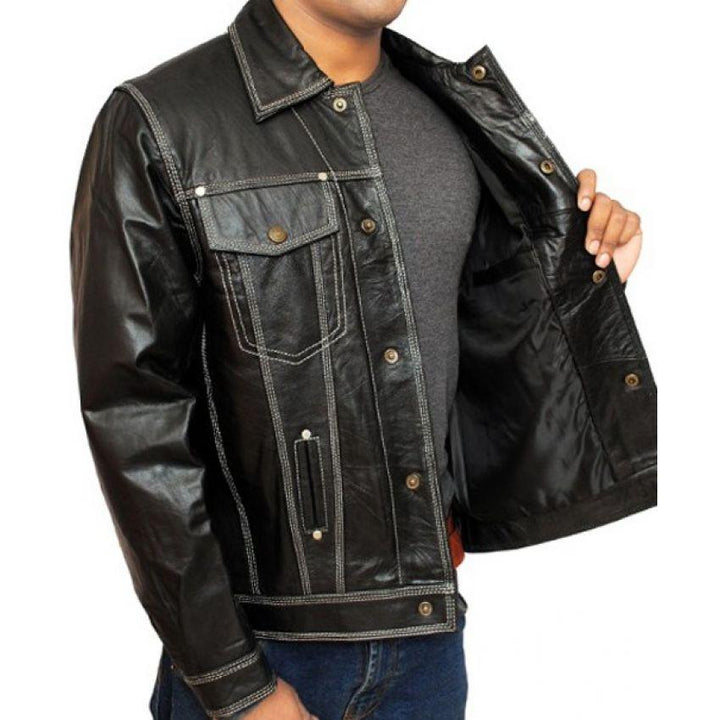 MGS-5 Big Boss Stylish Leather Jacket in uk