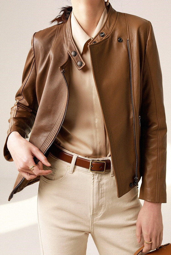 Brown Leather jacket for women