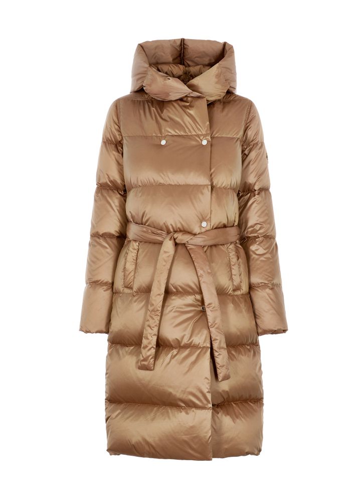 Elegant Women's Beige Winter Down Jacket for Cold Seasons in USA