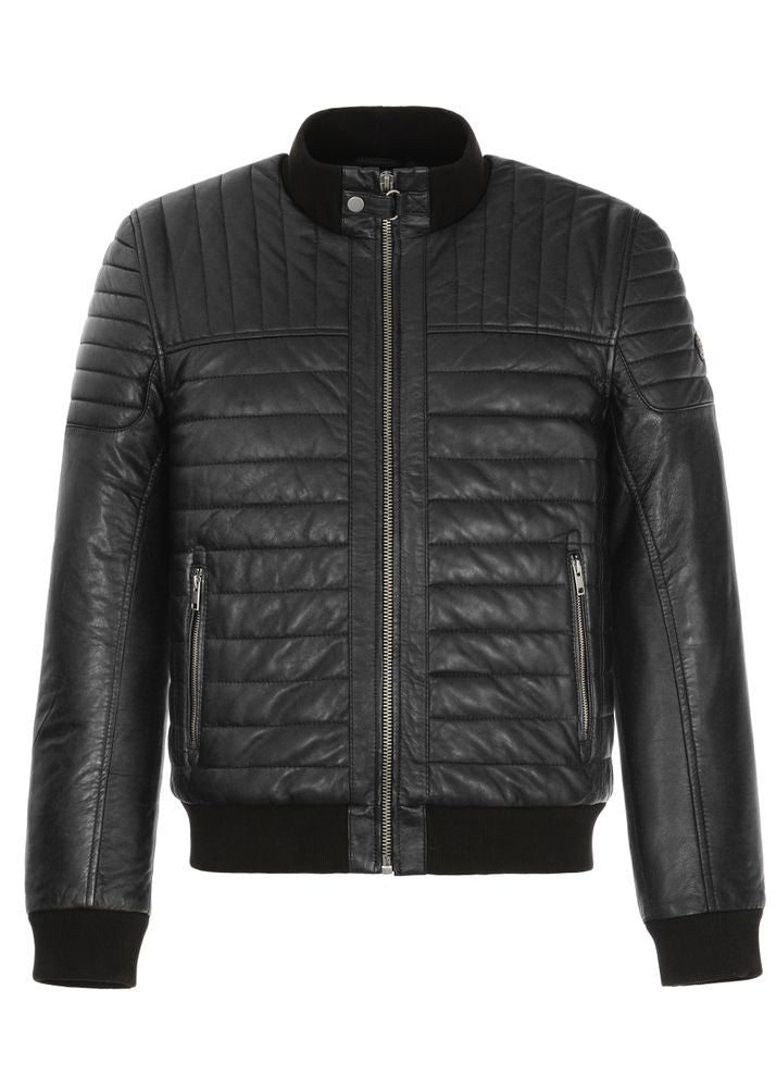 Stylish winter warm leather jacket
