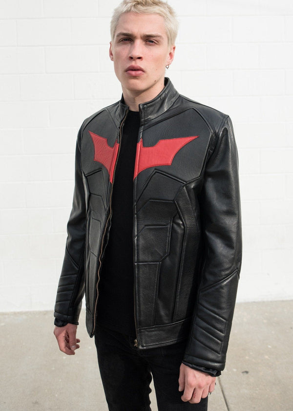 Batman Decant Leather Jacket in uk