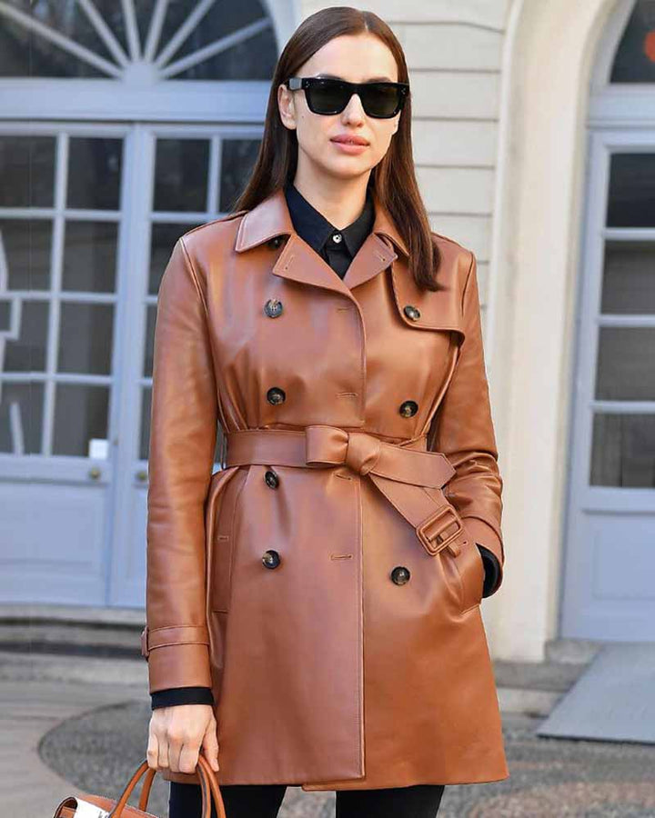 Elevate your wardrobe with the bold and beautiful Irina Leather Coat in UK