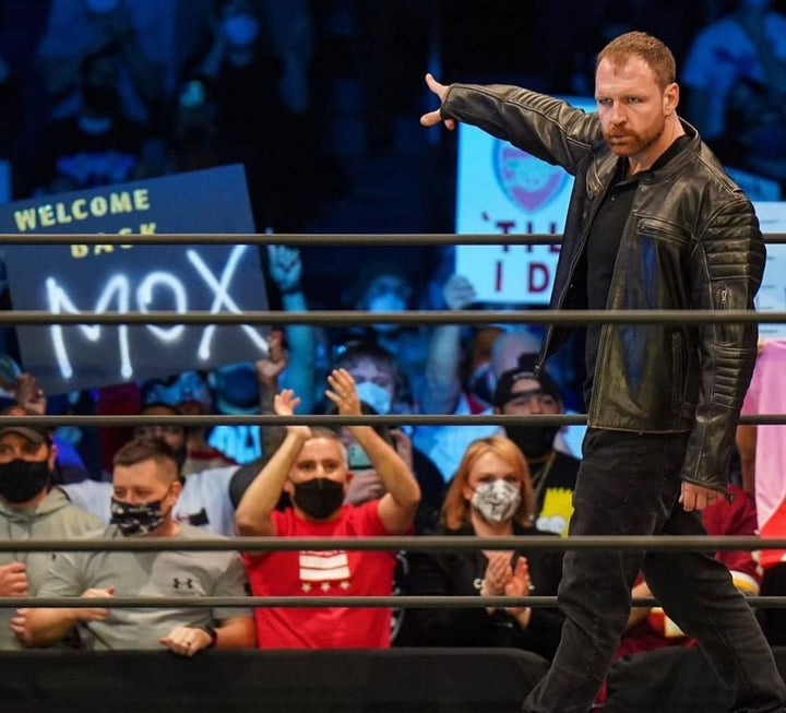AEW superstar Jon Moxley makes a stylish entrance in leather in UK style