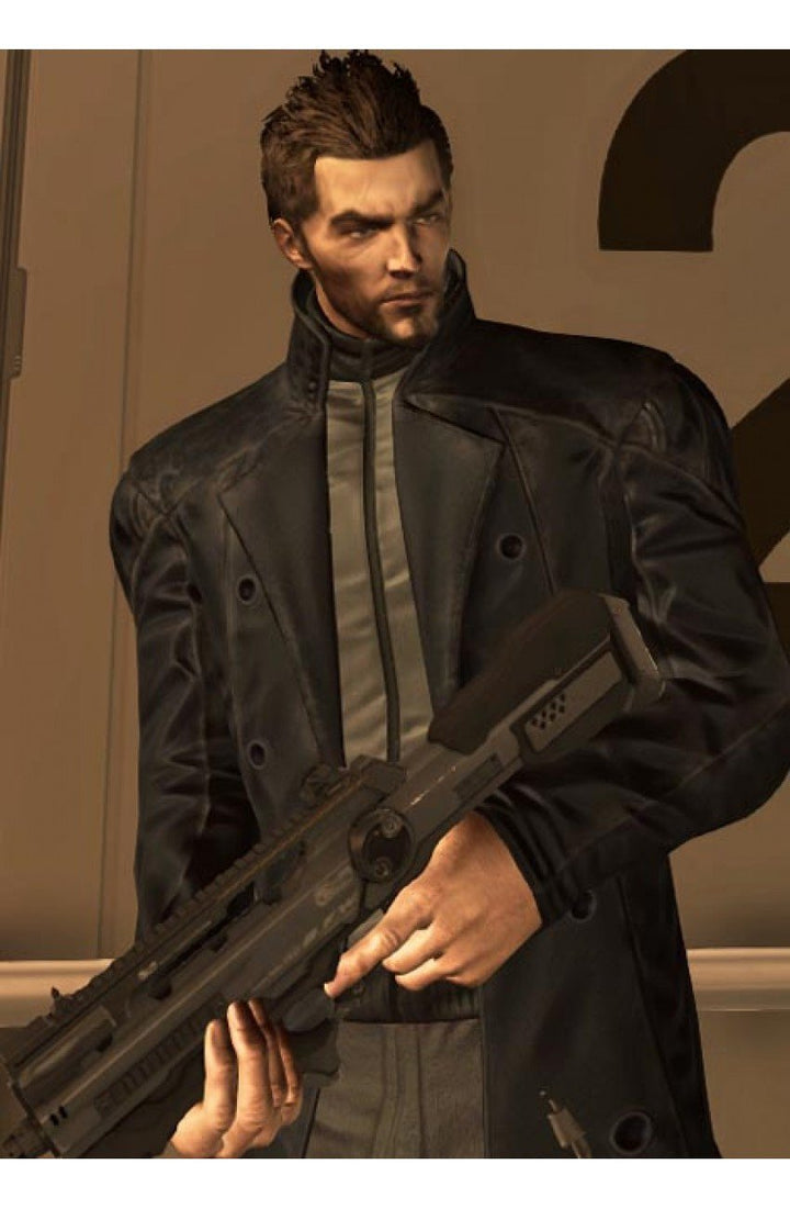 Deus EX Adam Jensen leather coat inspired design in American style