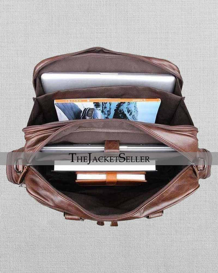 LEATHER BUSINESS TRAVEL BRIEFCASE