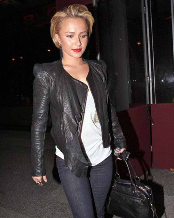 Sleek and Edgy: Hayden's Black Biker Jacket for Women USA style