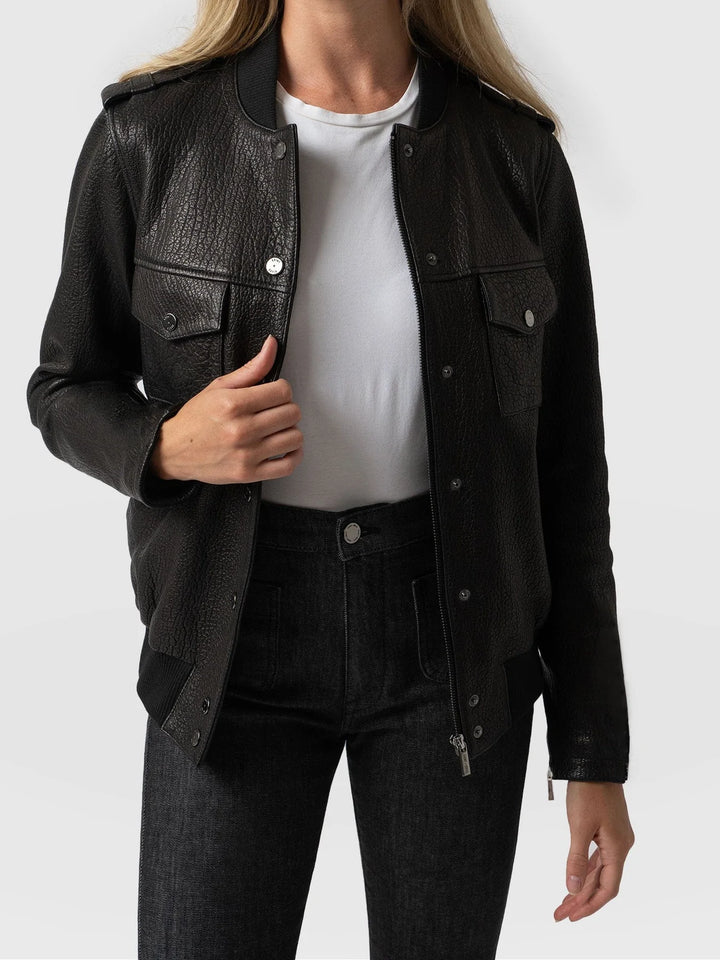 LEATHER BOMBER JACKET