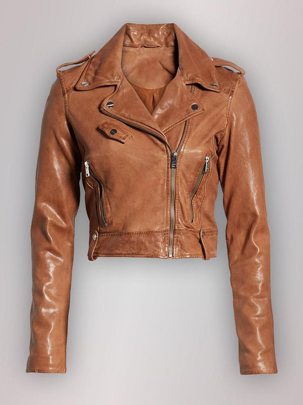 Women Biker Short Body Pure Leather Jacket By TJS