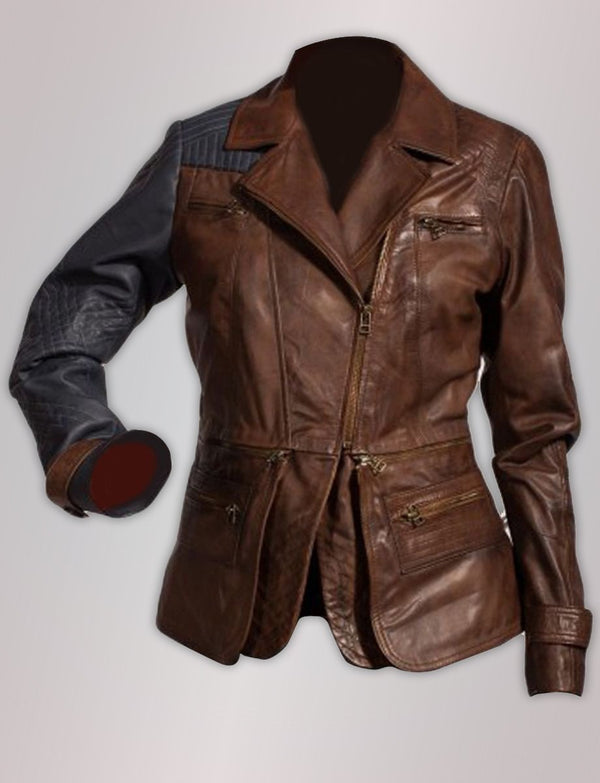 Women Vintage Cow Leather Jacket
