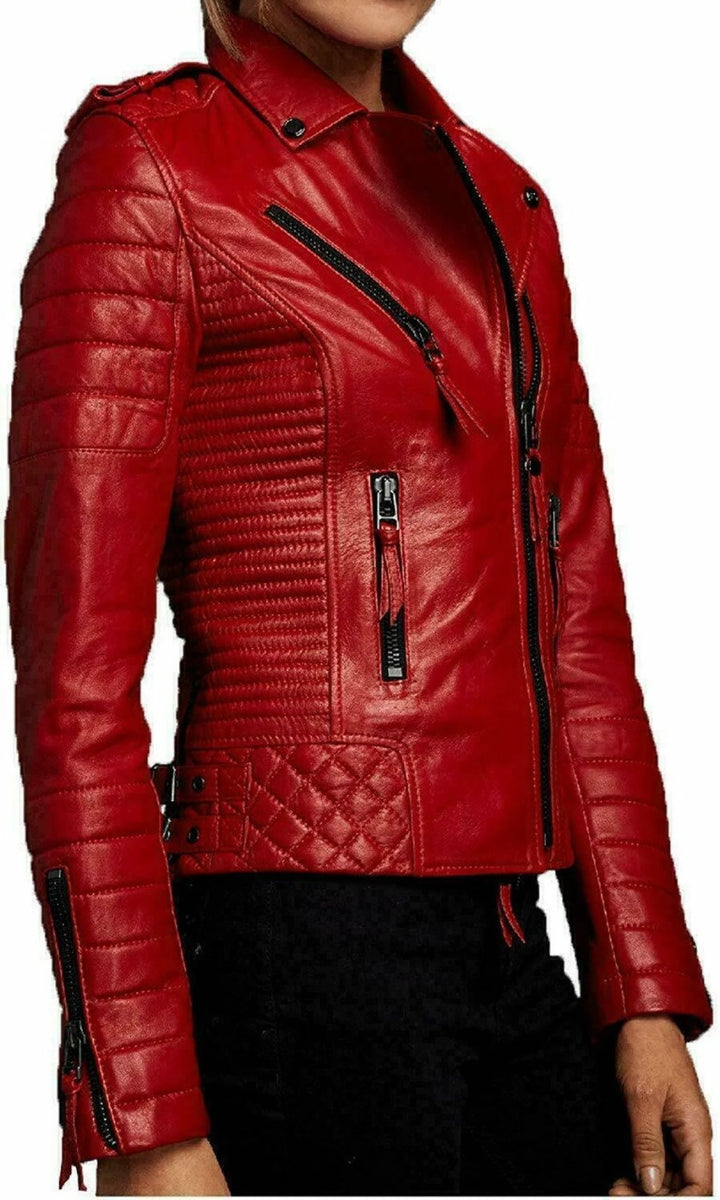 Cow leather jacket for women