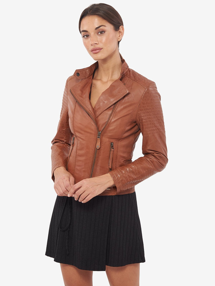 Real Brown leather jacket for women in USA